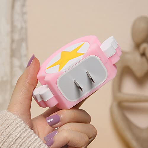 3D Cute Cartoon Series Fast Charger Protector For iPhone 18W 20W iPhone 14 13 12 11 Pro Max Fast Charging Cable charger Head Protective Cover Cable Accessory Data Cable protective Sleeve, No.01(4in1)