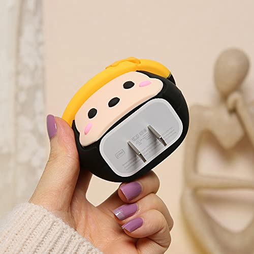 3D Cute Cartoon Series Fast Charger Protector For iPhone 18W 20W iPhone 14 13 12 11 Pro Max Fast Charging Cable charger Head Protective Cover Cable Accessory Data Cable protective Sleeve, No.01(4in1)