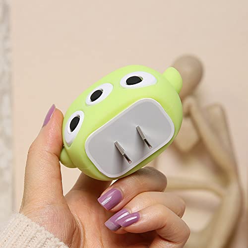 3D Cute Cartoon Series Fast Charger Protector For iPhone 18W 20W iPhone 14 13 12 11 Pro Max Fast Charging Cable charger Head Protective Cover Cable Accessory Data Cable protective Sleeve, No.01(4in1)