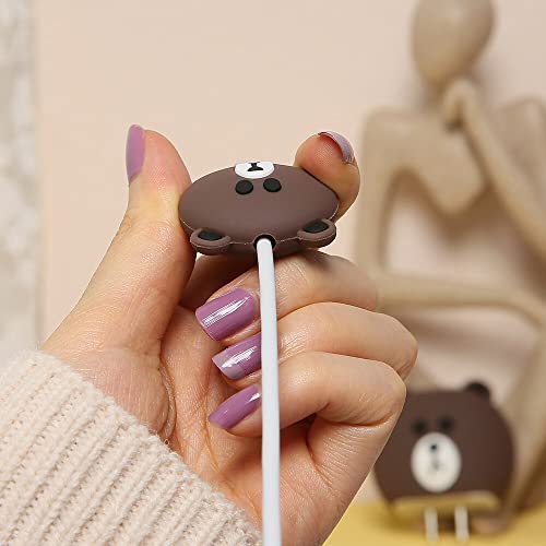 3D Cute Cartoon Series Fast Charger Protector For iPhone 18W 20W iPhone 14 13 12 11 Pro Max Fast Charging Cable charger Head Protective Cover Cable Accessory Data Cable protective Sleeve, No.01(4in1)