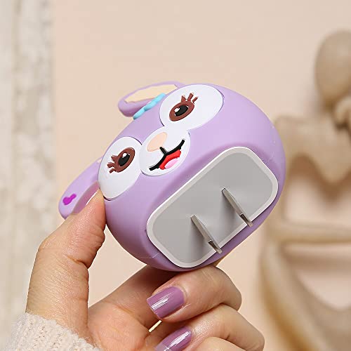 3D Cute Cartoon Series Fast Charger Protector For iPhone 18W 20W iPhone 14 13 12 11 Pro Max Fast Charging Cable charger Head Protective Cover Cable Accessory Data Cable protective Sleeve, No.01(4in1)