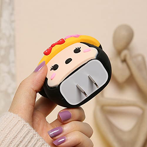 3D Cute Cartoon Series Fast Charger Protector For iPhone 18W 20W iPhone 14 13 12 11 Pro Max Fast Charging Cable charger Head Protective Cover Cable Accessory Data Cable protective Sleeve, No.01(4in1)