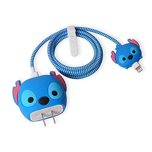 3D Cute Cartoon Series Fast Charger Protector For iPhone 18W 20W iPhone 14 13 12 11 Pro Max Fast Charging Cable charger Head Protective Cover Cable Accessory Data Cable protective Sleeve, No.01(4in1)