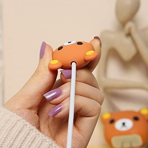 3D Cute Cartoon Series Fast Charger Protector For iPhone 18W 20W iPhone 14 13 12 11 Pro Max Fast Charging Cable charger Head Protective Cover Cable Accessory Data Cable protective Sleeve, No.01(4in1)