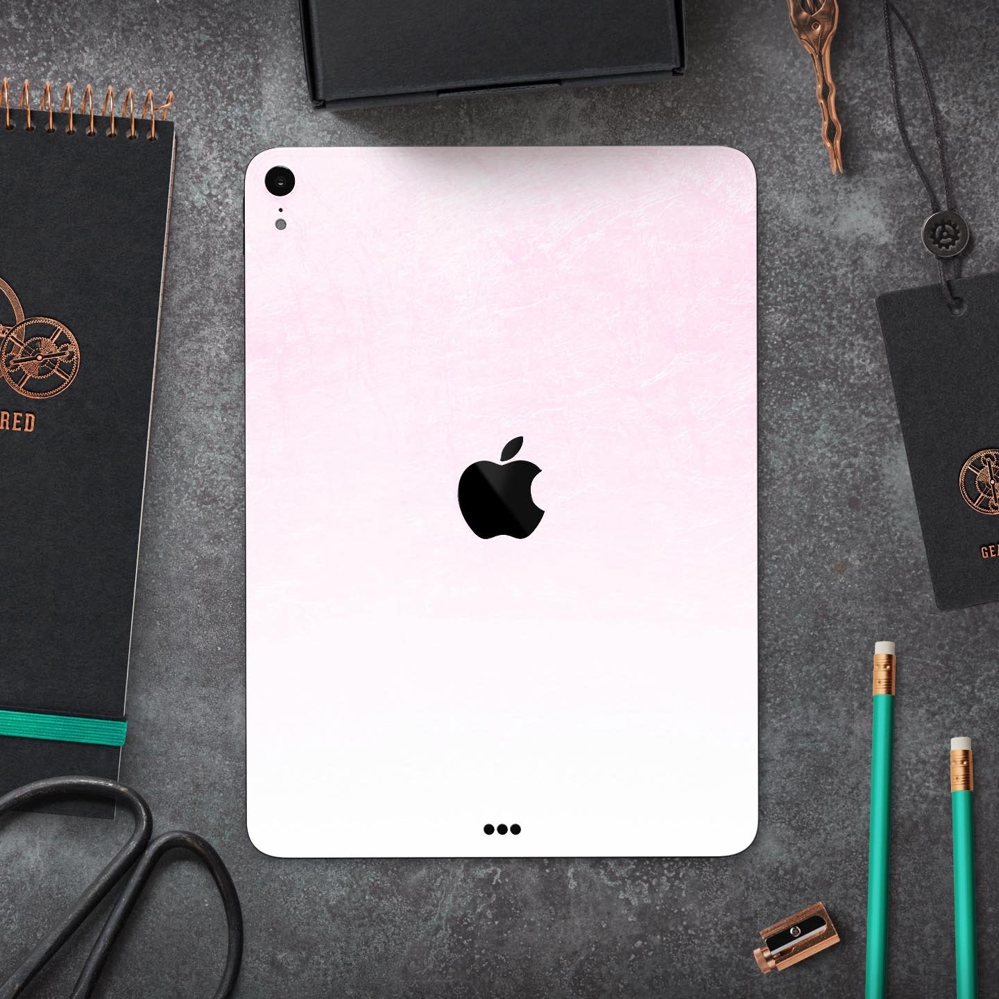 Hot Pink Fade to White  - Full Body Skin Decal for the Apple iPad Pro