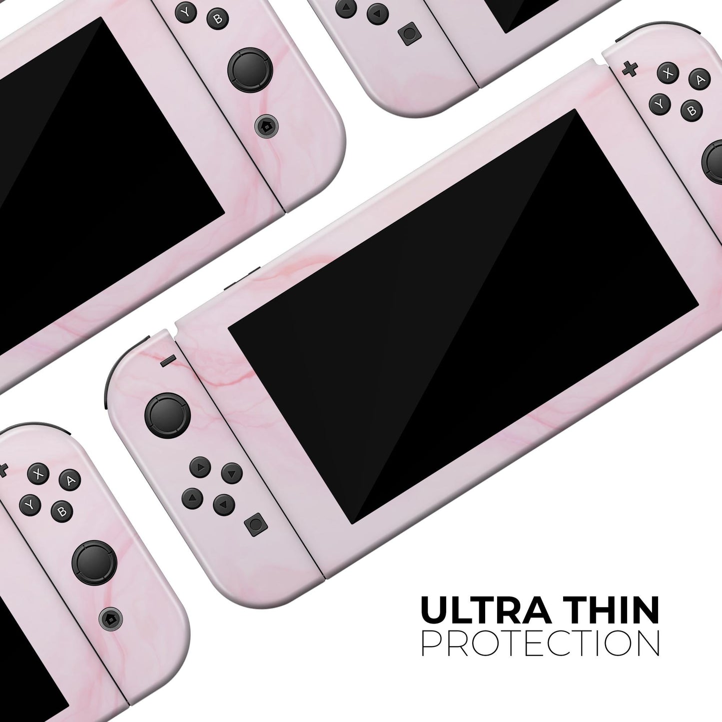 Marble Surface V1 Pink - Full Body Skin Decal Wrap Kit for Nintendo