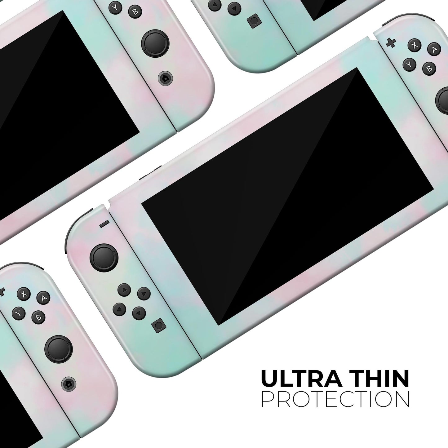 Pretty Pastel Clouds V7 - Full Body Skin Decal Wrap Kit for Nintendo