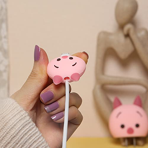 3D Cute Cartoon Series Fast Charger Protector For iPhone 18W 20W iPhone 14 13 12 11 Pro Max Fast Charging Cable charger Head Protective Cover Cable Accessory Data Cable protective Sleeve, No.01(4in1)