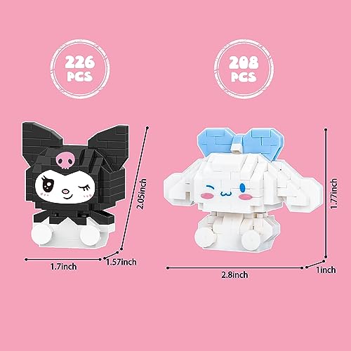 Kawaii Mini Building Blocks, 8PCS Cute Anime Figures Toys Desk Decoration,Cartoon Bricks Block Model Kit for Intelligence Education, Birthday Gift