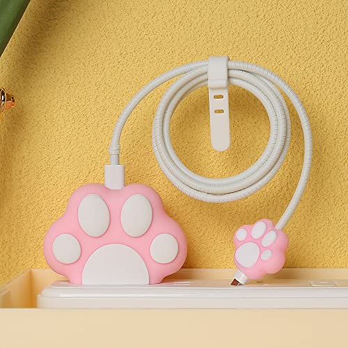 3D Cute Cartoon Series Fast Charger Protector For iPhone 18W 20W iPhone 14 13 12 11 Pro Max Fast Charging Cable charger Head Protective Cover Cable Accessory Data Cable protective Sleeve, No.01(4in1)